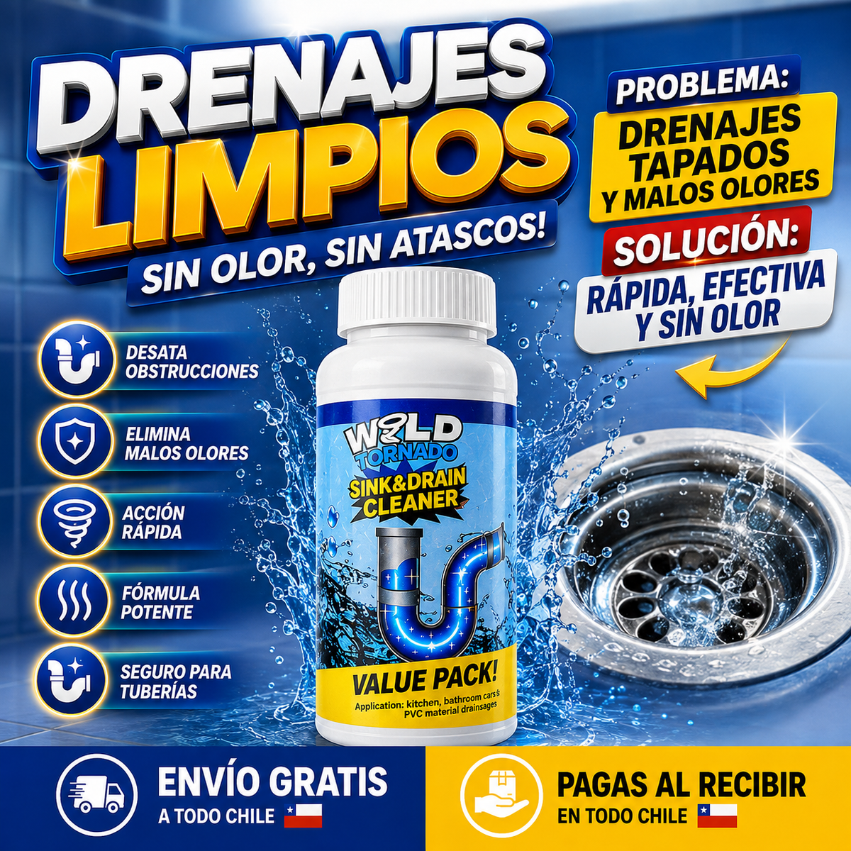 Polvo Limpiador De Drenaje